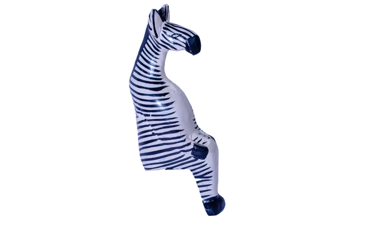 Wooden Sitting Zebra