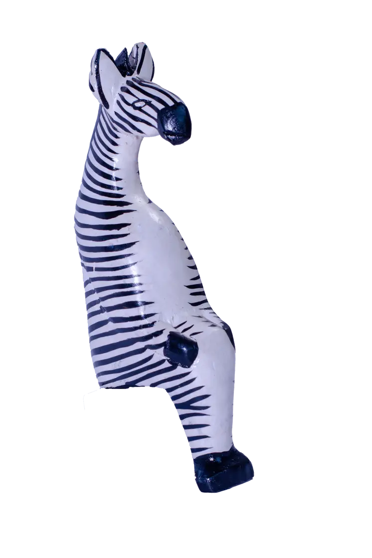 Wooden Sitting Zebra