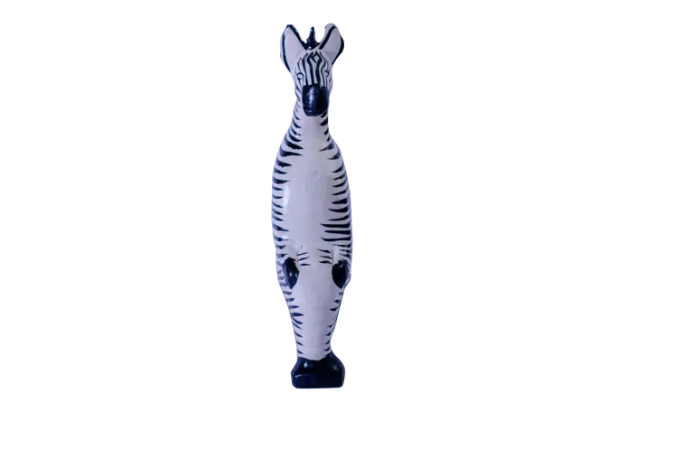 Wooden Sitting Zebra