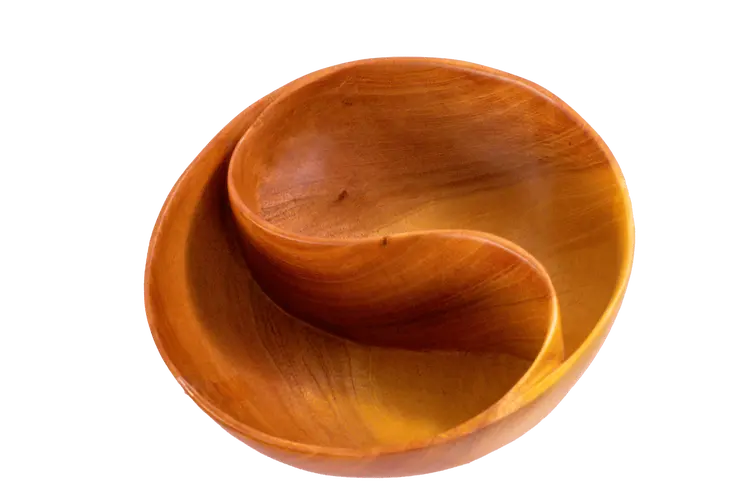 Wooden Bowl with Spiral Partition