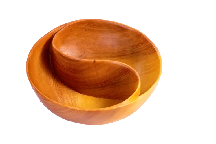 Wooden Bowl with Spiral Partition