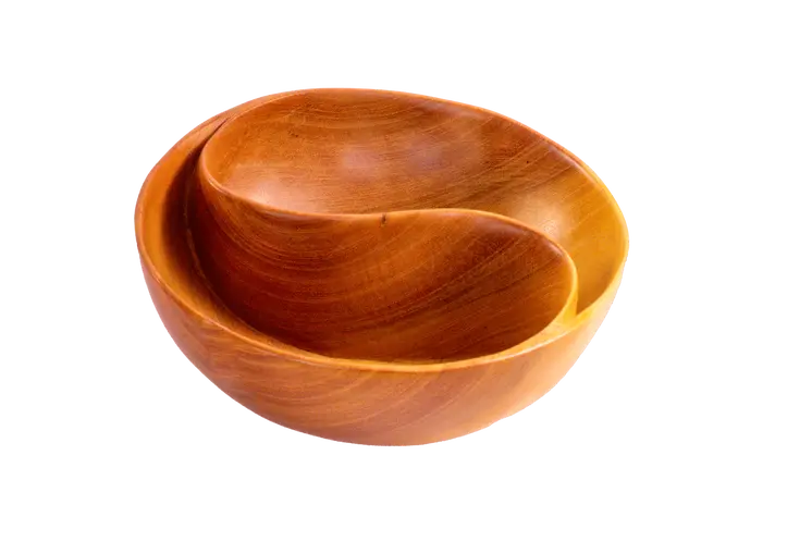 Wooden Bowl with Spiral Partition