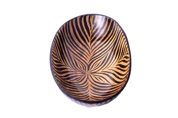 Wooden Zebra Pattern Bowl