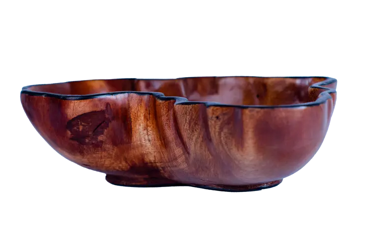 Wooden Bowl Shaped in African Map