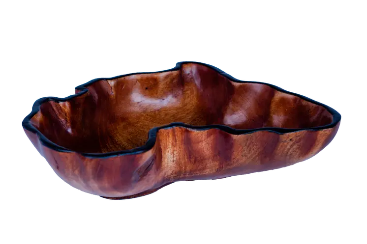 Wooden Bowl Shaped in African Map