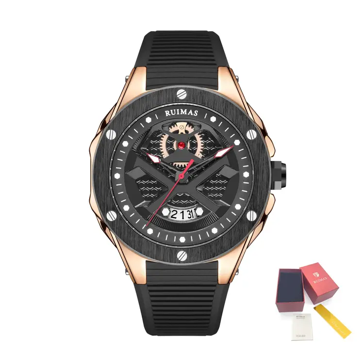 RUIMAS Brand Fashion Sport Watches for Men Quartz Silicone Band Wrist Watch Date Waterproof Wristwatches Clock Relogio Masculino