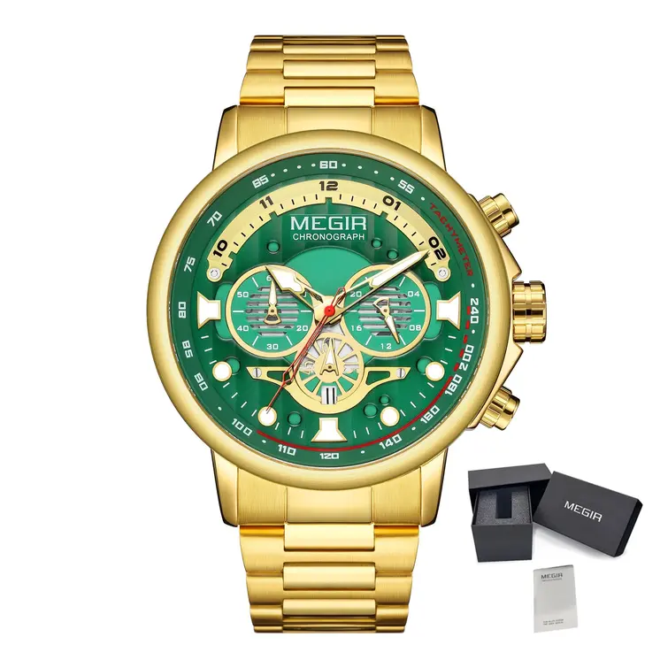 MEGIR Luxury Men Watches Stainless Steel Quartz Wristwatches Fashion Men Business Watch Clock Male Chronograph Relogio Masculino