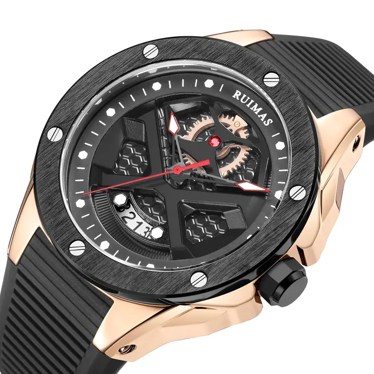 RUIMAS Brand Fashion Sport Watches for Men Quartz Silicone Band Wrist Watch Date Waterproof Wristwatches Clock Relogio Masculino