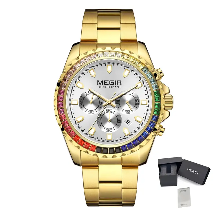 MEGIR Men Watches Brand Luxury Military Wristwatch Waterproof Steel Strap Quartz Chronograph Date Clock Male Relogio Masculino