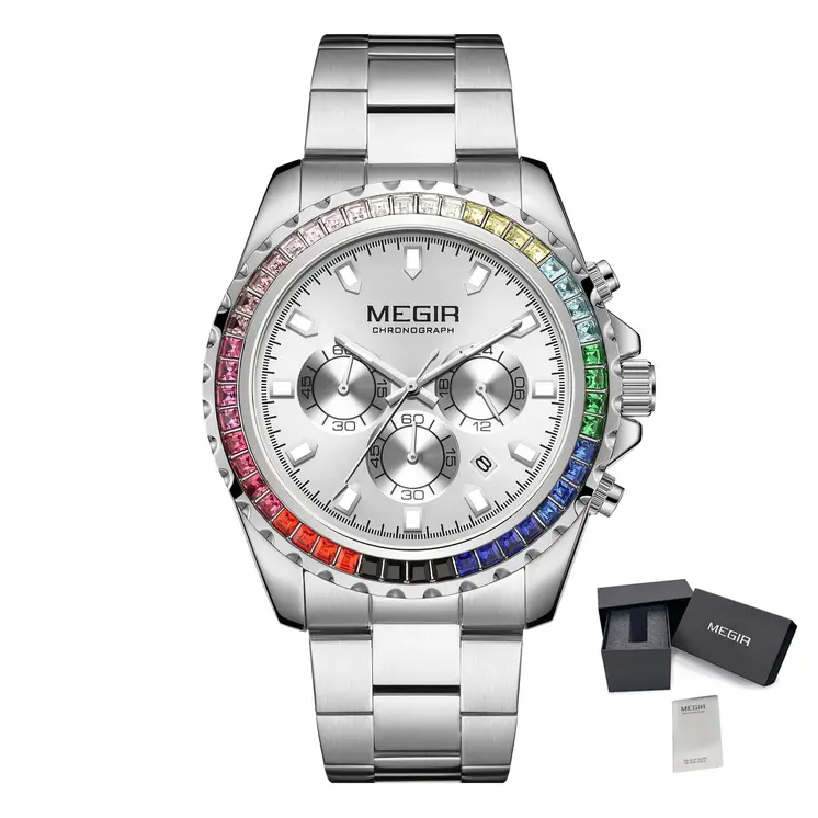 MEGIR Men Watches Brand Luxury Military Wristwatch Waterproof Steel Strap Quartz Chronograph Date Clock Male Relogio Masculino