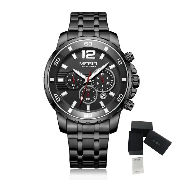 MEGIR Chronograph Quartz Men Watch Top Brand Luxury Military Wrist Watches Clock Men Relogio Masculino Business Wristwatch