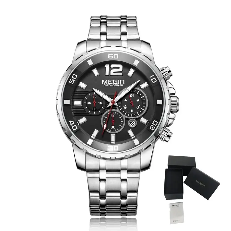 MEGIR Chronograph Quartz Men Watch Top Brand Luxury Military Wrist Watches Clock Men Relogio Masculino Business Wristwatch