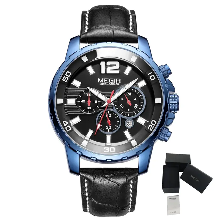 MEGIR Chronograph Quartz Men Watch Top Brand Luxury Military Wrist Watches Clock Men Relogio Masculino Business Wristwatch