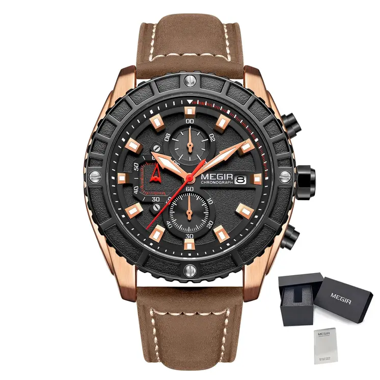 MEGIR Watches Luxury Sport Military Watch for Mens Fashion Casual Quartz Wristwatch Luminous Clock Man Chronograph Reloj Hombre