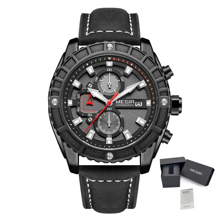 MEGIR Watches Luxury Sport Military Watch for Mens Fashion Casual Quartz Wristwatch Luminous Clock Man Chronograph Reloj Hombre