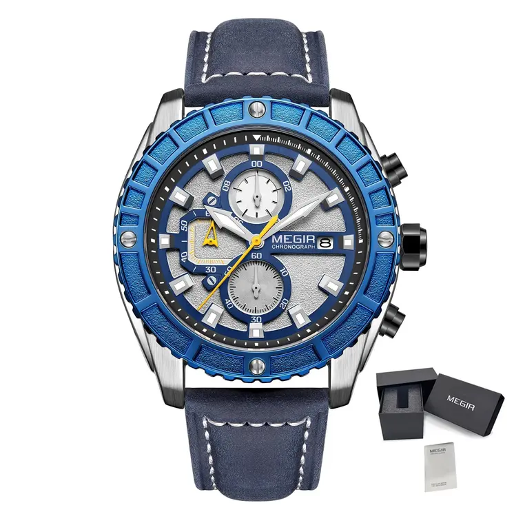 MEGIR Watches Luxury Sport Military Watch for Mens Fashion Casual Quartz Wristwatch Luminous Clock Man Chronograph Reloj Hombre