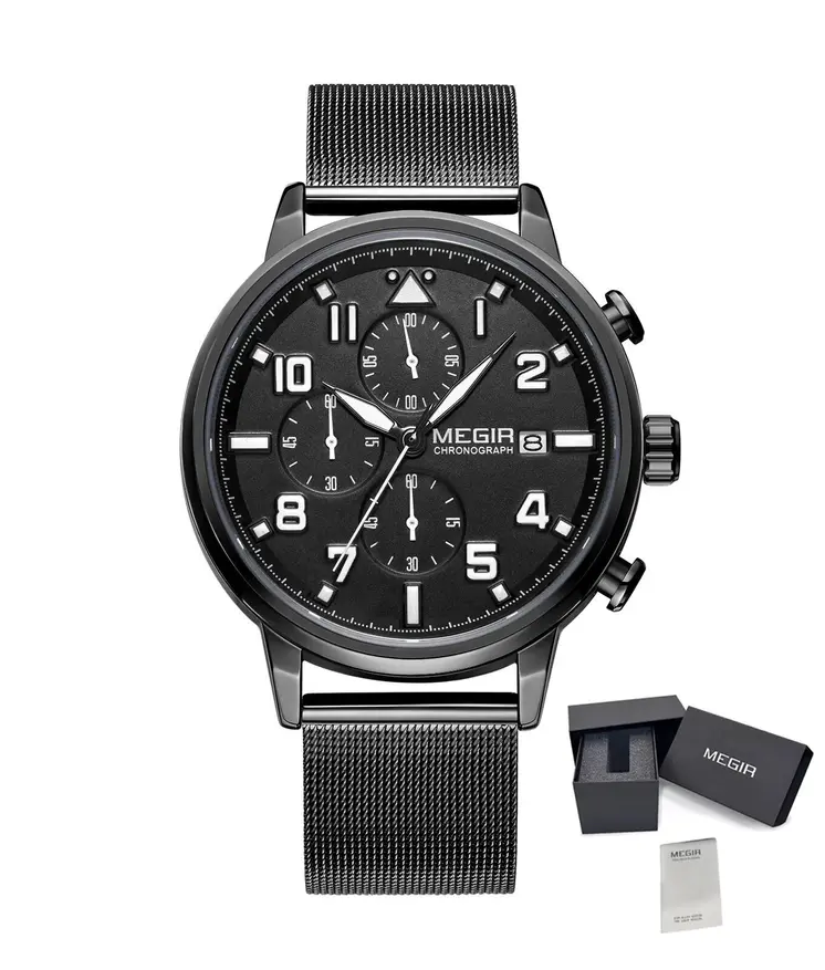 MEGIR Luxury Watches for Mens Casual Business Quartz Wrist Watch Calendar Date Man Clock Chronograph Relogio Masculino 2157