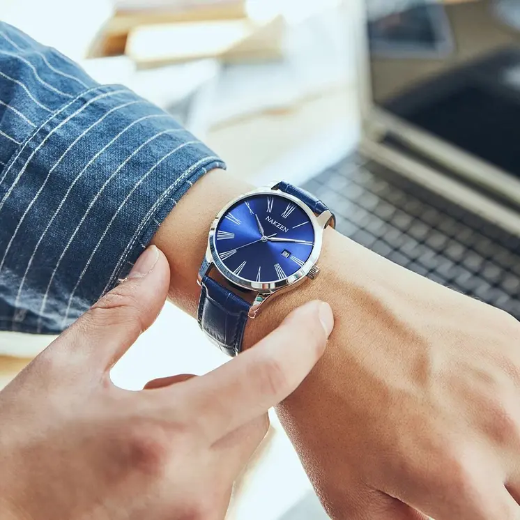 Nakzen Heren Horloges Topmerk Luxe Quartz Horloge Mannen Kalender 316l Rvs Auto Datum Fashion Lederen Mannen Waterdicht Reloj Ho