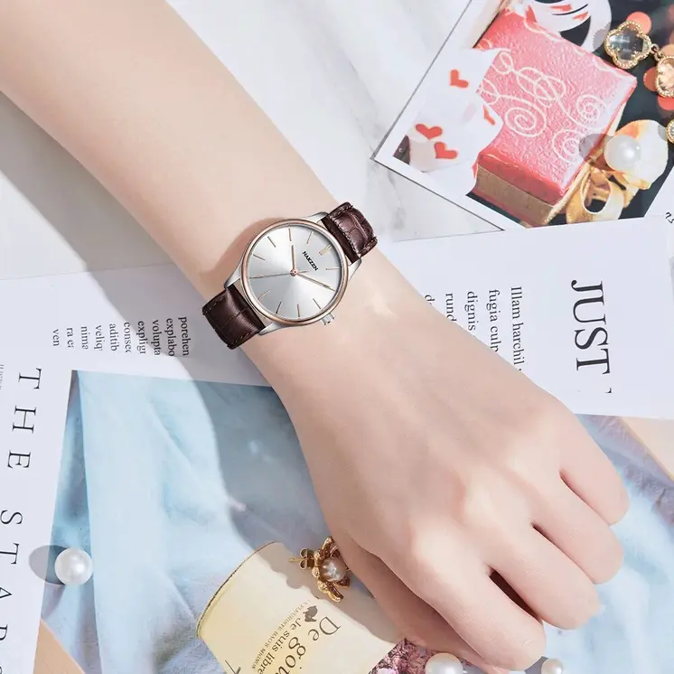 NAKZEN Fashion Lovers Watches Women Stainless Steel Ultra Thin Watches Classic Quartz Watches Luxury Clock Relogio Masculino