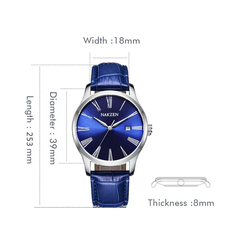 Nakzen Heren Horloges Topmerk Luxe Quartz Horloge Mannen Kalender 316l Rvs Auto Datum Fashion Lederen Mannen Waterdicht Reloj Ho