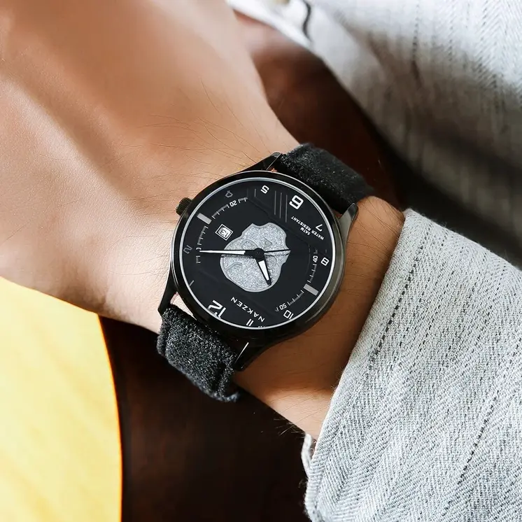 NAKZEN 2019 New Mens Watches Top Brand Luxury Fashion Skull Quartz Watch Waterproof Leather strap Luminous relogio masculino