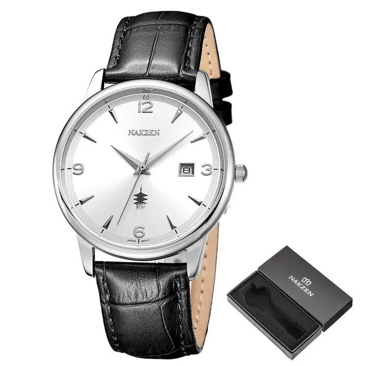 Men Watches Ontwerp Luxe Mannen Quartz Horloge Rvs Gmt Horloge Top Merk Echt leer Waterproof Dress Watch Horloges Reloj Homber