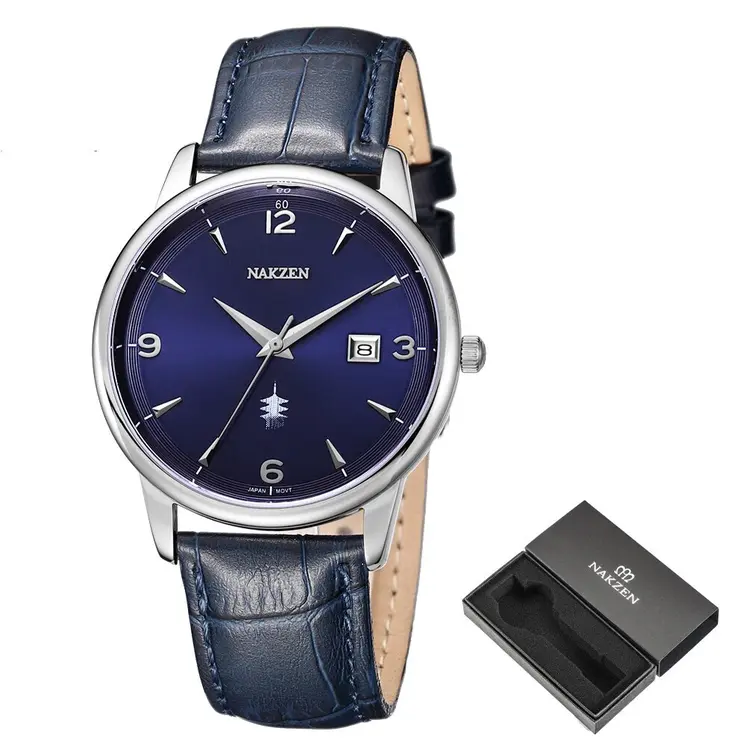 Men Watches Ontwerp Luxe Mannen Quartz Horloge Rvs Gmt Horloge Top Merk Echt leer Waterproof Dress Watch Horloges Reloj Homber