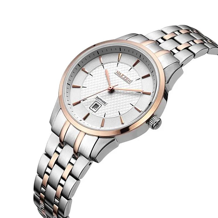 NAKZEN Top Luxury Brand Men's Watches Waterproof Quartz Stainless Steel Watch Rose Gold Watches Male Clock Relogio Masculino