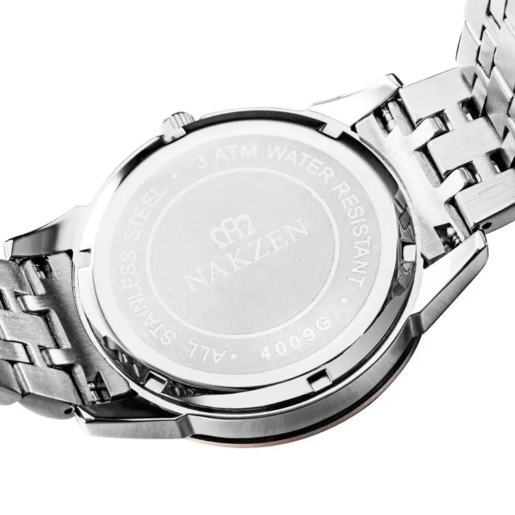 NAKZEN Top Luxury Brand Men's Watches Waterproof Quartz Stainless Steel Watch Rose Gold Watches Male Clock Relogio Masculino