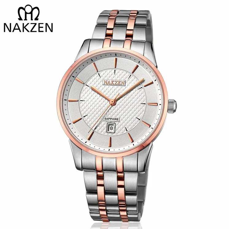 NAKZEN Top Luxury Brand Men's Watches Waterproof Quartz Stainless Steel Watch Rose Gold Watches Male Clock Relogio Masculino