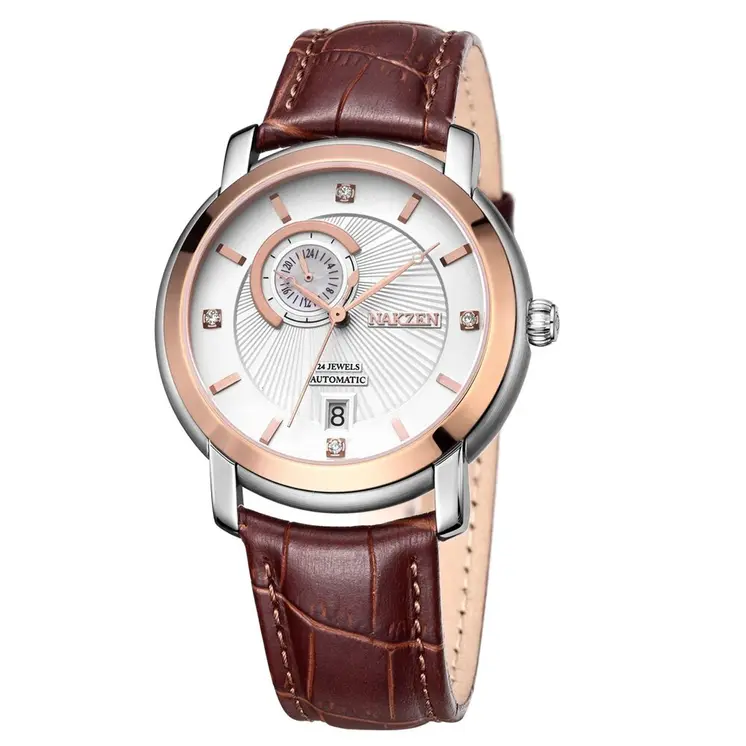NAKZEN Men Automatic Japan NH37 Movement Mechanical Watch Men Sapphire Military Leather Sports Watches Male Clock Reloj Hombre