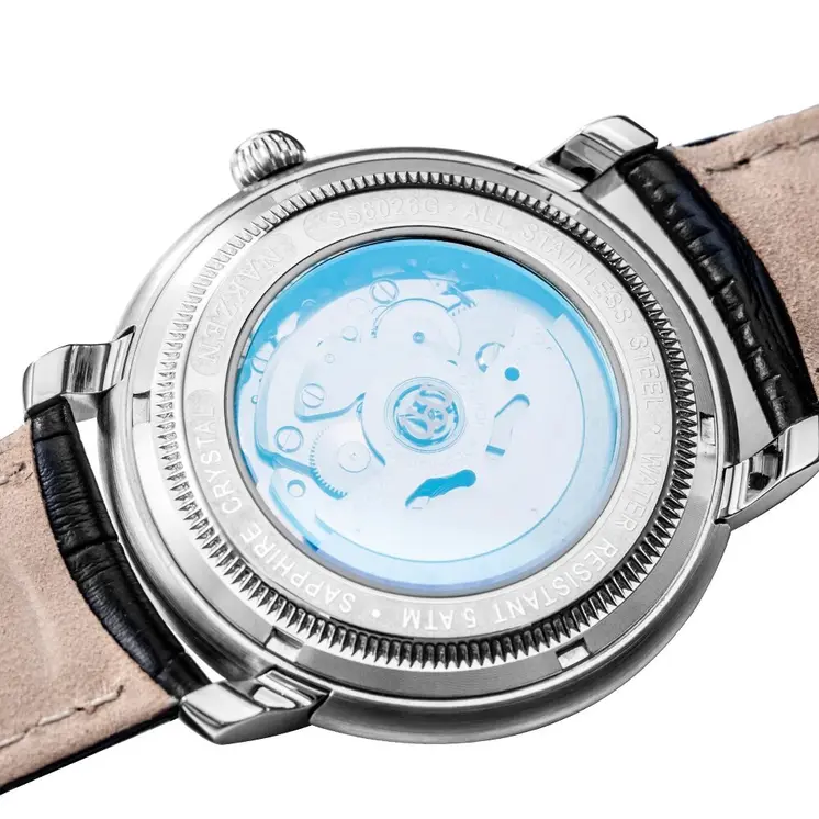 NAKZEN Men Automatic Japan NH37 Movement Mechanical Watch Men Sapphire Military Leather Sports Watches Male Clock Reloj Hombre