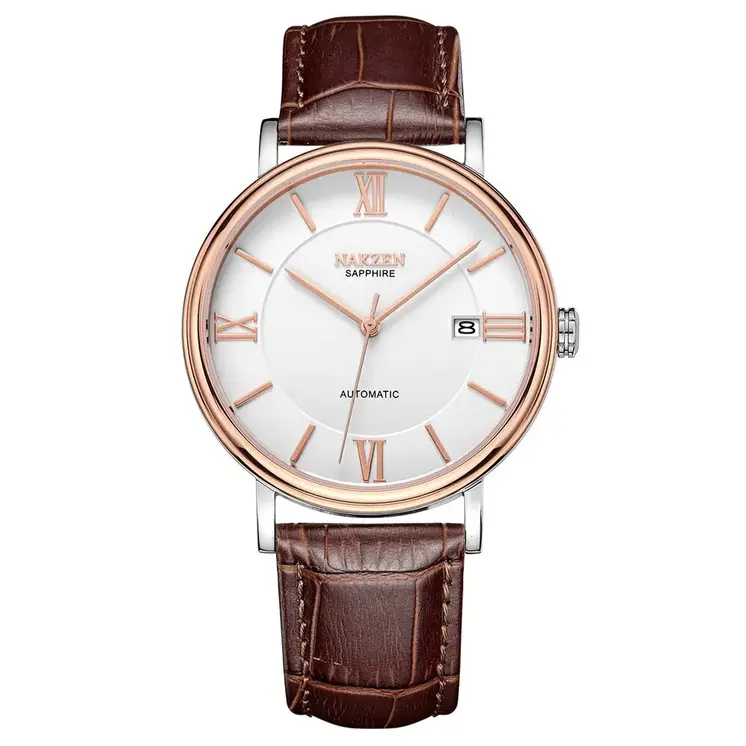 NAKZEN Men Business Automatic Mechanical Watches Brand Luxury Leather Man Wrist Watch Male Clock Relogio Masculino Miyota 9015