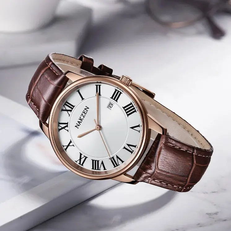 New NAKZEN Top Brand Luxury Fashion Mens Watches  Big Dia Stainless Steel Quartz Watch Men Sport Male Clock Relogio Masculino