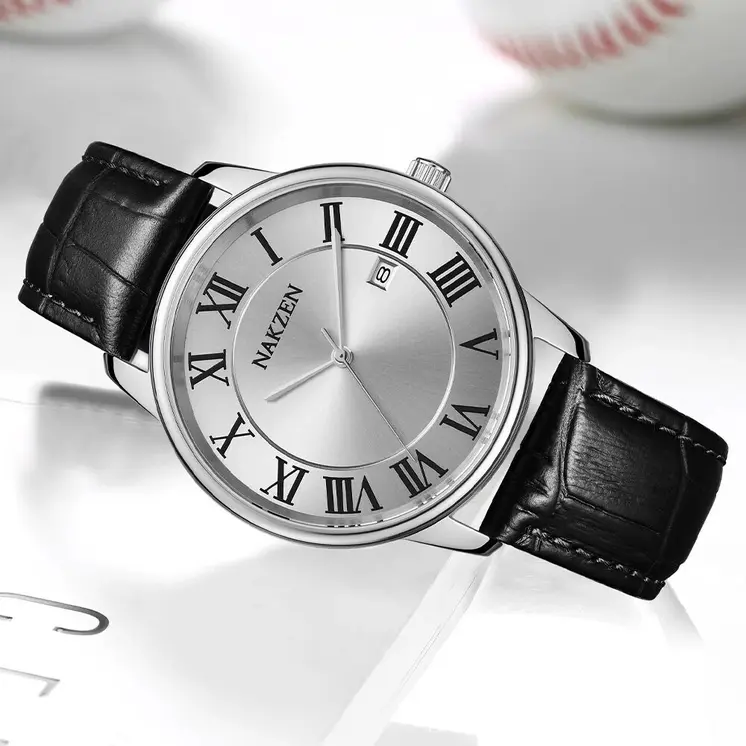 New NAKZEN Top Brand Luxury Fashion Mens Watches  Big Dia Stainless Steel Quartz Watch Men Sport Male Clock Relogio Masculino