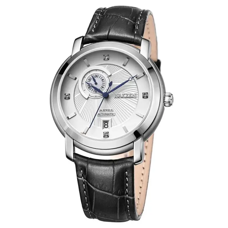 NAKZEN Men Automatic Japan NH37 Movement Mechanical Watch Men Sapphire Military Leather Sports Watches Male Clock Reloj Hombre