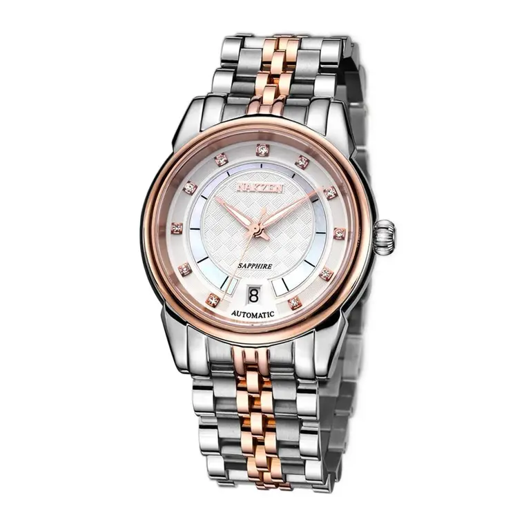 NAKZEN Men Japan Automatic NH35 Movement Mechanical Watch Mens Luminous Waterproof Diamond Classic Wrist Watches Reloj Hombre
