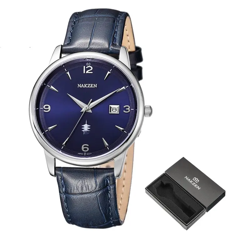 Men Watches Ontwerp Luxe Mannen Quartz Horloge Rvs Gmt Horloge Top Merk Echt leer Waterproof Dress Watch Horloges Reloj Homber