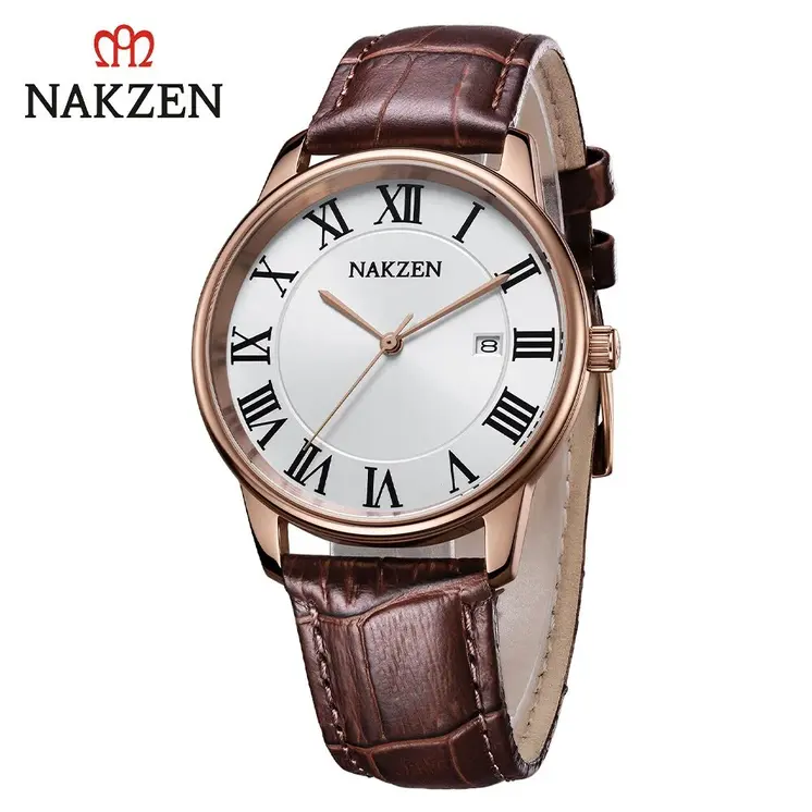 New NAKZEN Top Brand Luxury Fashion Mens Watches  Big Dia Stainless Steel Quartz Watch Men Sport Male Clock Relogio Masculino