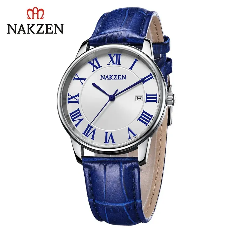 New NAKZEN Top Brand Luxury Fashion Mens Watches  Big Dia Stainless Steel Quartz Watch Men Sport Male Clock Relogio Masculino