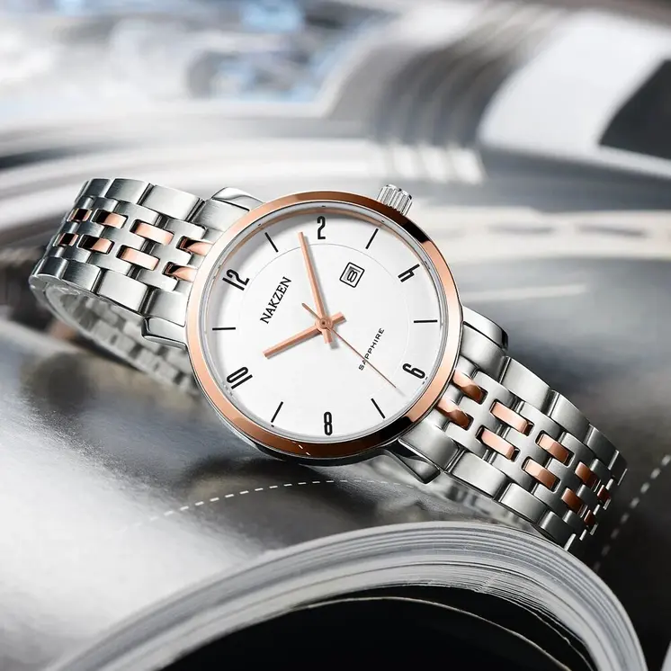 NAKZEN Luxury Tops Brand Women Quartz Wrist watch Ladies Full Steel Waterproof Watches Female Sapphire Designer Dress Watches