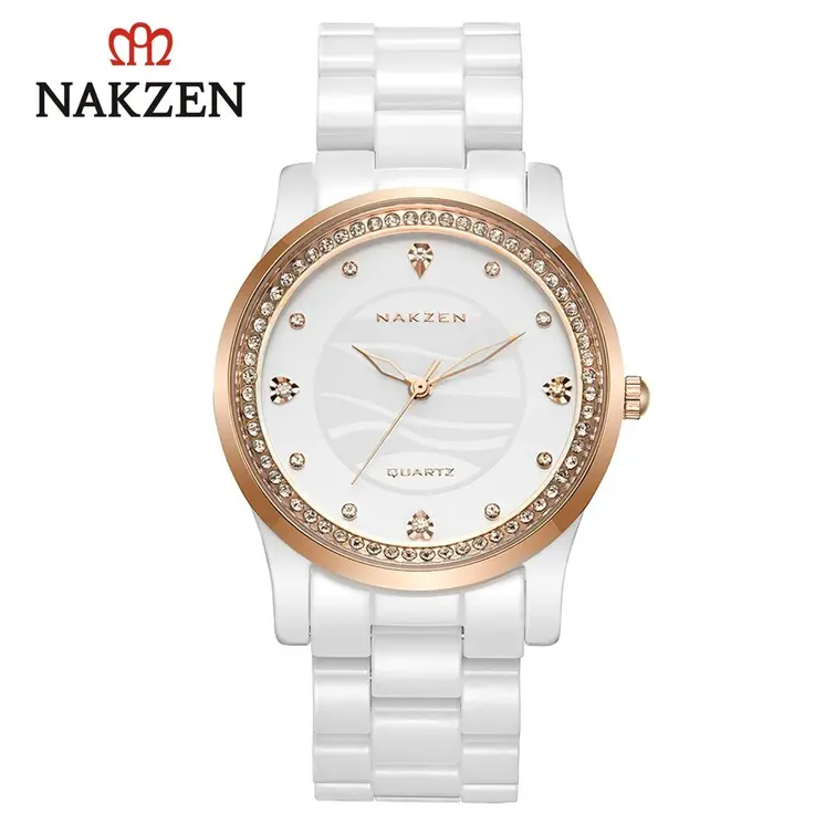 NAKZEN New Design Women Watches Elegant Ceramics Reloj Mujer Japanese Quartz Movement Clock for Ladies Luxury Relogio Feminino