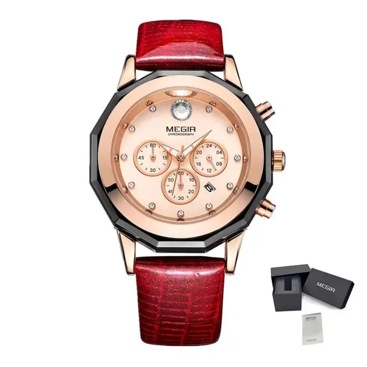 MEGIR Luxury Brand Women Bracelet Watches Ladies Fashion Quartz Sport Wristwatch Leather Dress Clock Chronograph Reloj Hombre