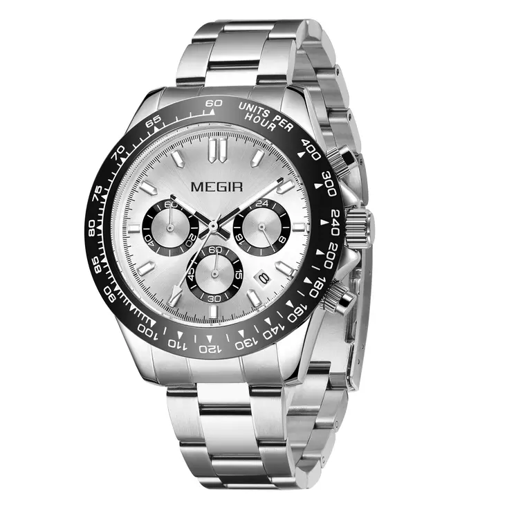 MEGIR Sports Mens Watches Top Brand Men Luxury Military Quartz Watch Silicone Luminous Chronograph Man Clock Wrist Watch 8104