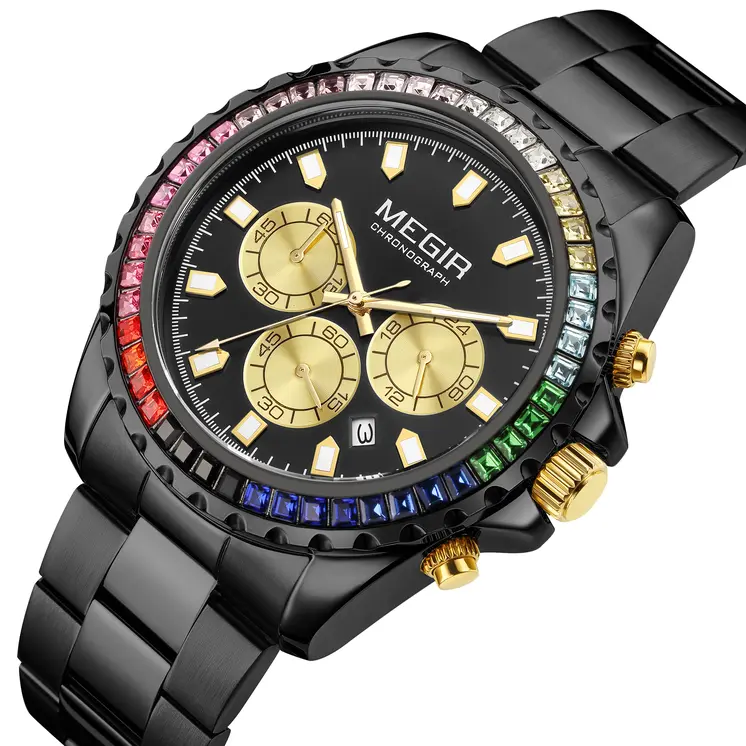 MEGIR Men Watches Brand Luxury Military Wristwatch Waterproof Steel Strap Quartz Chronograph Date Clock Male Relogio Masculino