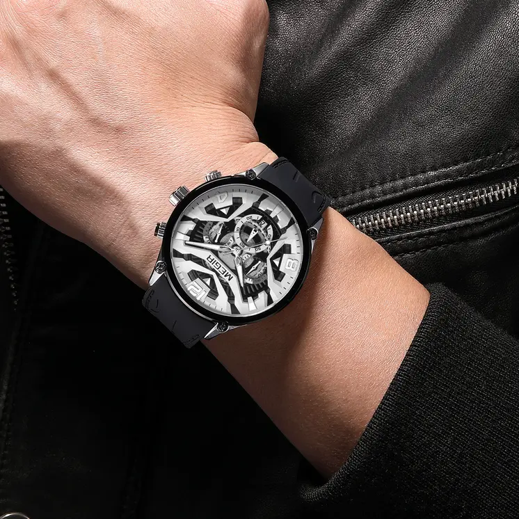 MEGIR Chronograph Men Watch Brand Luxury Military Watches Silicone Luminous Waterproof Date Man Wristwatch Sport Reloj Hombre