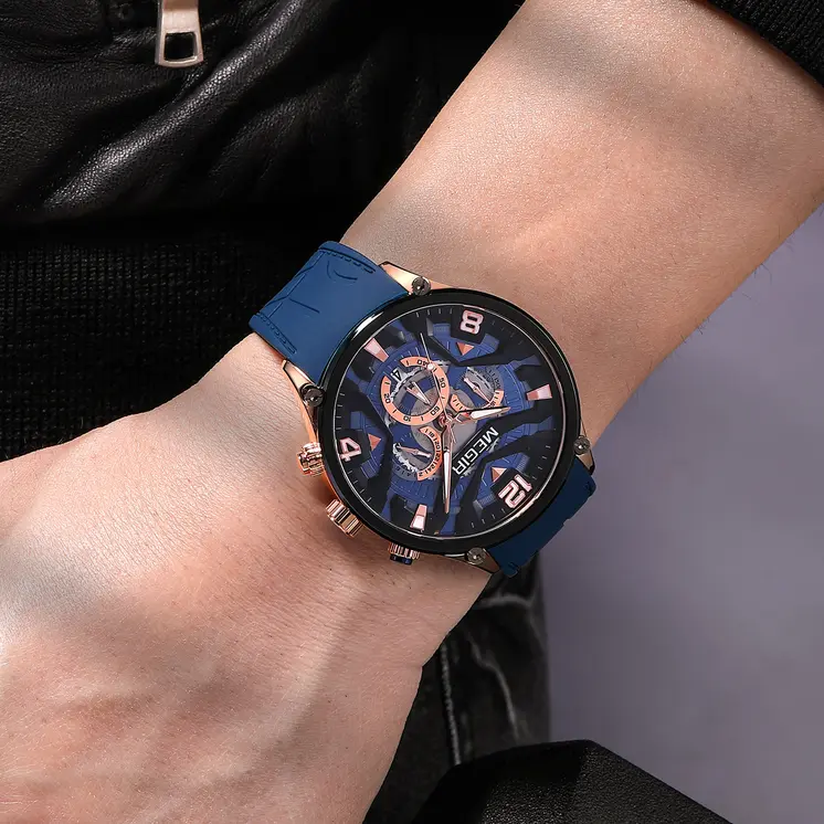 MEGIR Chronograph Men Watch Brand Luxury Military Watches Silicone Luminous Waterproof Date Man Wristwatch Sport Reloj Hombre