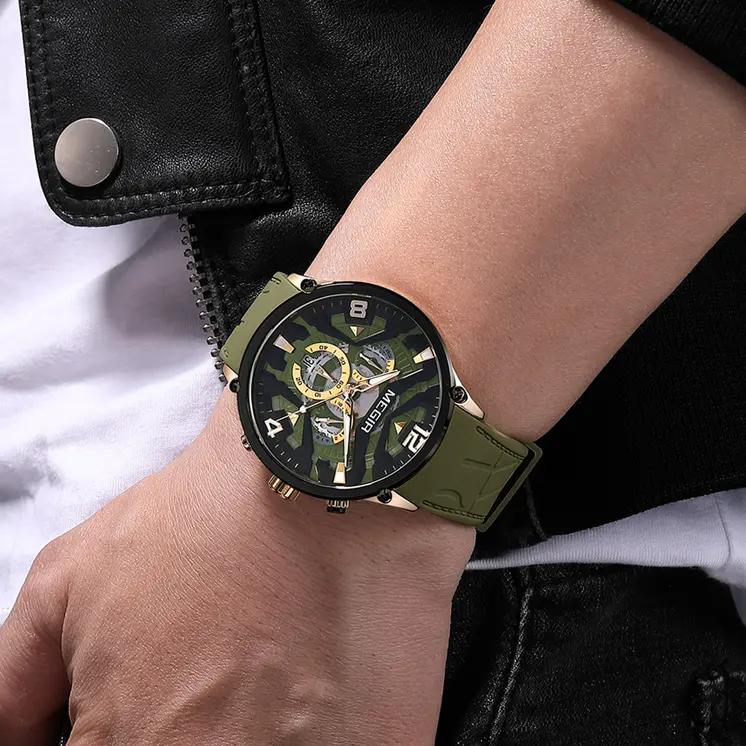 MEGIR Chronograph Men Watch Brand Luxury Military Watches Silicone Luminous Waterproof Date Man Wristwatch Sport Reloj Hombre