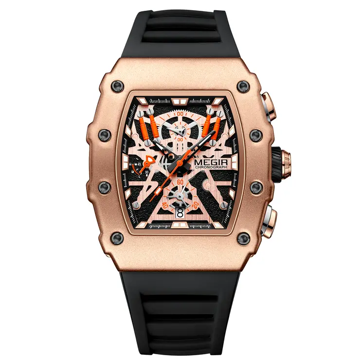MEGIR Luxury Outdoor Sport Wristwatch for Mens Silicone Waterproof Watches Quartz Wrist Watch Male Clock Military Watch 2218