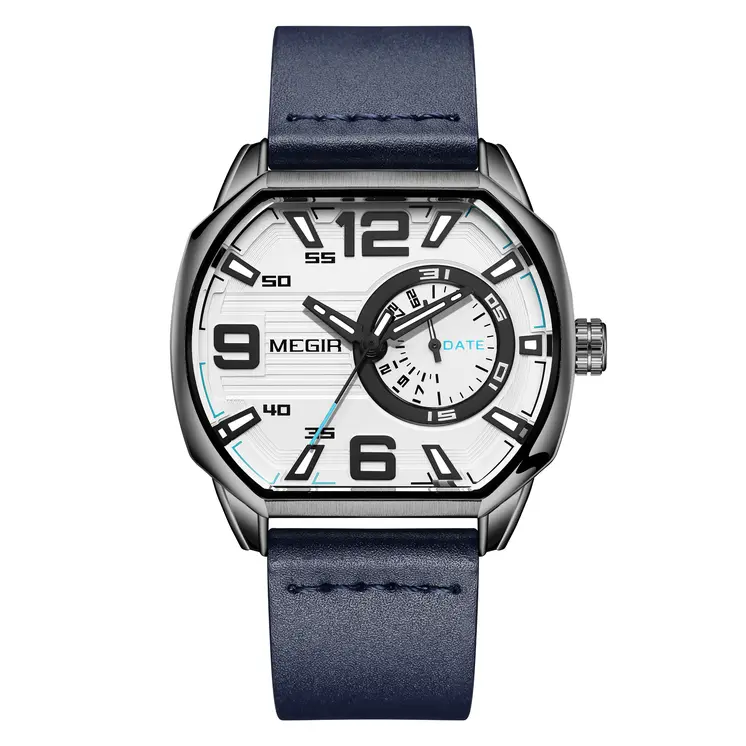 MEGIR Fashion Mens Watches Top Luxury Sport Military Watch Calendar Luminous Quartz Casual Man Wristwatch Clock Montre Homme